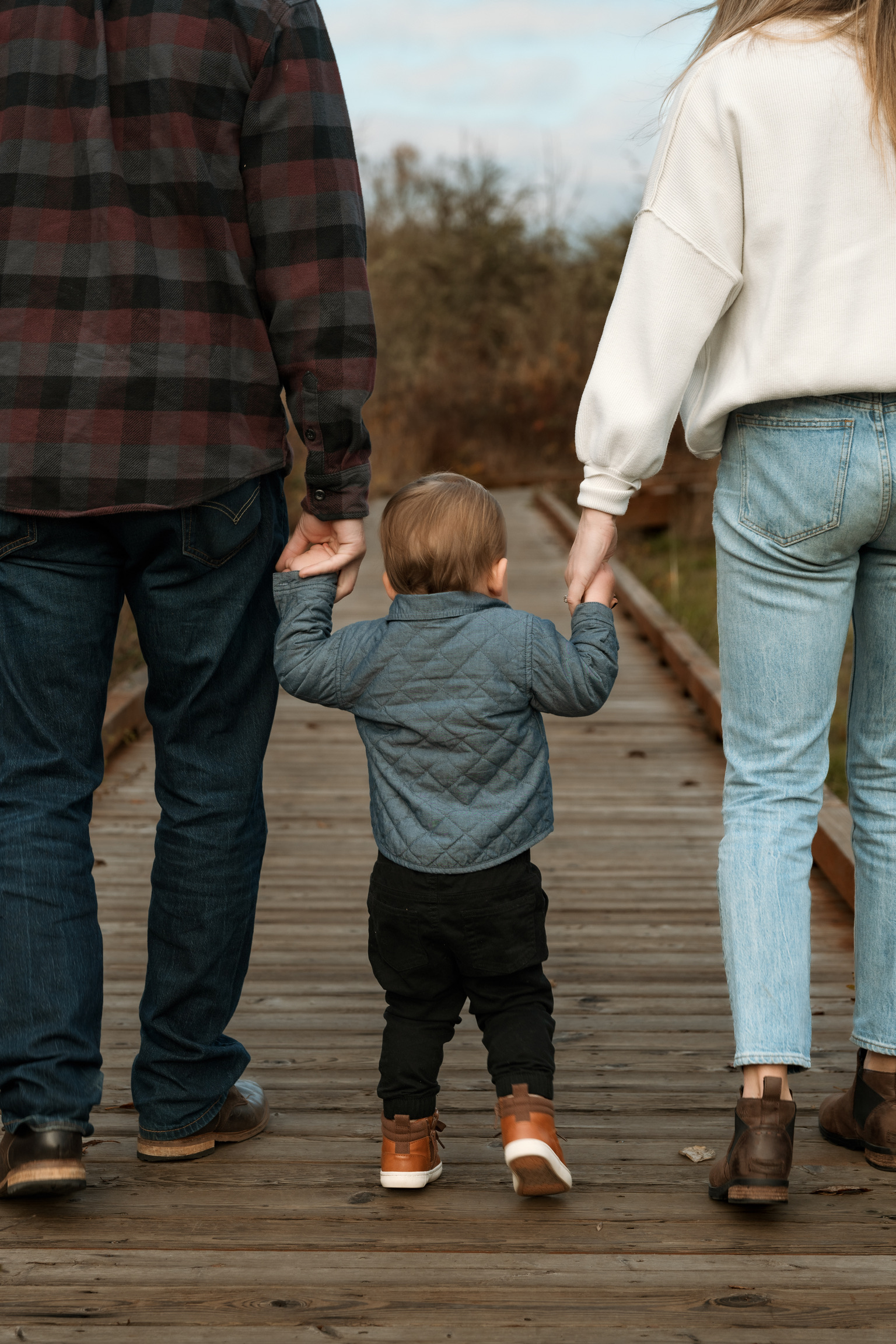 Grandparents walking with Grandson holding hands. Corvallis Oregon Willamette Valley Tammy Jaquith Photography